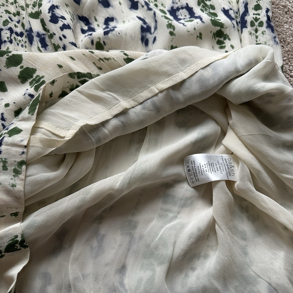 Ba&sh Bamboo Tie Dye Ilda Tunic‎ Dress Small Cream Green Boho Mini - Picture 13 of 14